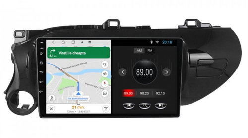 Navigatie dedicata cu Android Toyota Hilux VIII dupa 2015, 1GB RAM, Radio GPS Dual Zone, Display HD IPS 10" Touchscreen, Internet Wi-Fi, Bluetooth, MirrorLink, USB, Waze