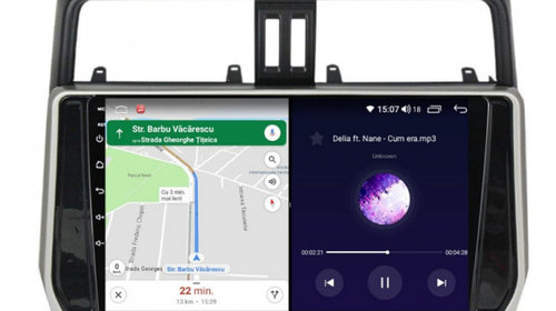 Navigatie dedicata cu Android Toyota Land Cruiser Prado J150 dupa 2017, 8GB RAM, Radio GPS Dual Zone, Display HD IPS 10" Touchscreen, Internet Wi-Fi si slot SIM 4G, Bluetooth, MirrorLink, USB, Waze