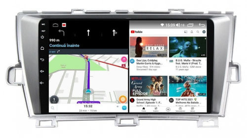 Navigatie dedicata cu Android Toyota Prius 2009 - 2015, 3GB RAM, Radio GPS Dual Zone, Display HD IPS 9" Touchscreen, Internet Wi-Fi si slot SIM 4G, Bluetooth, MirrorLink, USB, Waze