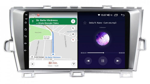 Navigatie dedicata cu Android Toyota Prius 2009 - 2015, 8GB RAM, Radio GPS Dual Zone, Display HD IPS 9" Touchscreen, Internet Wi-Fi si slot SIM 4G, Bluetooth, MirrorLink, USB, Waze