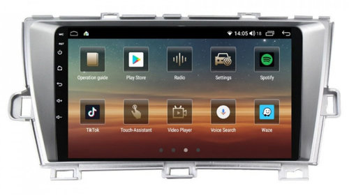 Navigatie dedicata cu Android Toyota Prius 2009 - 2015, 8GB RAM, Radio GPS Dual Zone, Display HD IPS 9" Touchscreen, Internet Wi-Fi si slot SIM 4G, Bluetooth, MirrorLink, USB, Waze