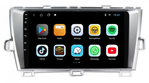 Navigatie dedicata cu Android Toyota Prius 2009 - 2015, 1GB RAM, Radio GPS Dual Zone, Display HD IPS 9" Touchscreen, Internet Wi-Fi, Bluetooth, MirrorLink, USB, Waze
