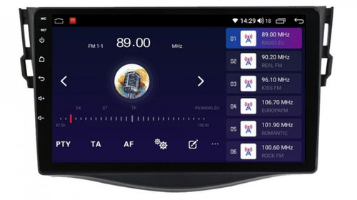 Navigatie dedicata cu Android Toyota Rav 4 III 2005 - 2013, 4GB RAM, Radio GPS Dual Zone, Display HD IPS 9" Touchscreen, Internet Wi-Fi si slot SIM 4G, Bluetooth, MirrorLink, USB, Waze