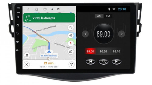 Navigatie dedicata cu Android Toyota Rav 4 III 2005 - 2013, 1GB RAM, Radio GPS Dual Zone, Display HD IPS 9" Touchscreen, Internet Wi-Fi, Bluetooth, MirrorLink, USB, Waze