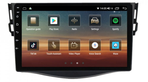 Navigatie dedicata cu Android Toyota Rav 4 III 2005 - 2013, 8GB RAM, Radio GPS Dual Zone, Display HD IPS 9" Touchscreen, Internet Wi-Fi si slot SIM 4G, Bluetooth, MirrorLink, USB, Waze