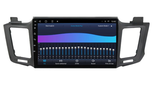 Navigatie dedicata cu Android Toyota Rav 4 IV 2013 - 2018, 3GB RAM, Radio GPS Dual Zone, Display HD IPS 10" Touchscreen, Internet Wi-Fi si slot SIM 4G, Bluetooth, MirrorLink, USB, Waze