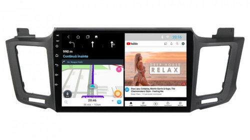 Navigatie dedicata cu Android Toyota Rav 4 IV 2013 - 2018, 2GB RAM, Radio GPS Dual Zone, Display HD IPS 10" Touchscreen, Internet Wi-Fi, Bluetooth, MirrorLink, USB, Waze