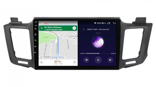 Navigatie dedicata cu Android Toyota Rav 4 IV 2013 - 2018, 8GB RAM, Radio GPS Dual Zone, Display HD IPS 10" Touchscreen, Internet Wi-Fi si slot SIM 4G, Bluetooth, MirrorLink, USB, Waze