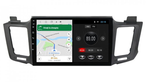 Navigatie dedicata cu Android Toyota Rav 4 IV 2013 - 2018, 2GB RAM, Radio GPS Dual Zone, Display HD IPS 10" Touchscreen, Internet Wi-Fi, Bluetooth, MirrorLink, USB, Waze