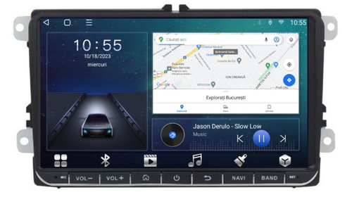 Navigatie dedicata cu Android VW Golf VI 2008 - 2014, 3GB RAM, Radio GPS Dual Zone, Display HD IPS 9" Touchscreen, Internet Wi-Fi si slot SIM 4G, Bluetooth, MirrorLink, USB, Waze