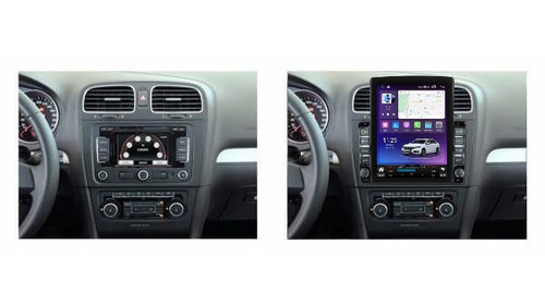 Navigatie dedicata cu Android VW Golf VI 2008 - 2014, 8GB RAM, Radio GPS Dual Zone, Touchscreen IPS 9.7" HD tip Tesla, Internet Wi-Fi si slot SIM 4G, Bluetooth, MirrorLink, USB, Waze