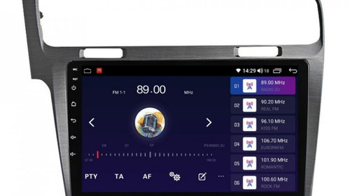 Navigatie dedicata cu Android VW Golf VII 2012 - 2019, argintiu, 8GB RAM, Radio GPS Dual Zone, Display HD IPS 10" Touchscreen, Internet Wi-Fi si slot SIM 4G, Bluetooth, MirrorLink, USB, Waze