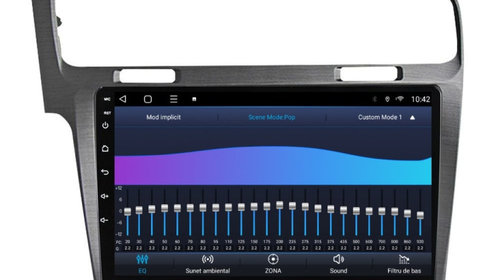 Navigatie dedicata cu Android VW Golf VII 2012 - 2019, argintiu, 3GB RAM, Radio GPS Dual Zone, Display HD IPS 10" Touchscreen, Internet Wi-Fi si slot SIM 4G, Bluetooth, MirrorLink, USB, Waze
