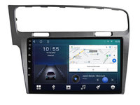 Navigatie dedicata cu Android VW Golf VII 2012 - 2019, argintiu, 2GB RAM, Radio GPS Dual Zone, Display HD IPS 10" Touchscreen, Internet Wi-Fi si slot SIM 4G, Bluetooth, MirrorLink, USB, Waze