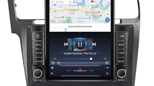 Navigatie dedicata cu Android VW Golf VII 2012 - 2019, argintiu, 2GB RAM, Radio GPS Dual Zone, Touchscreen IPS 9.7" HD tip Tesla, Internet Wi-Fi, Bluetooth, MirrorLink, USB, Waze