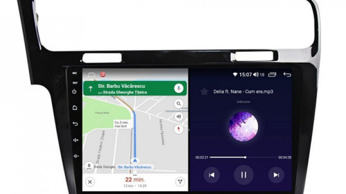Navigatie dedicata cu Android VW Golf VII 2012 - 2019, negru, 8GB RAM, Radio GPS Dual Zone, Display HD IPS 10" Touchscreen, Internet Wi-Fi si slot SIM 4G, Bluetooth, MirrorLink, USB, Waze