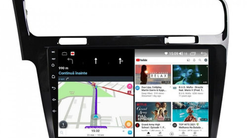 Navigatie dedicata cu Android VW Golf VII 2012 - 2019, negru, 4GB RAM, Radio GPS Dual Zone, Display HD IPS 10" Touchscreen, Internet Wi-Fi si slot SIM 4G, Bluetooth, MirrorLink, USB, Waze