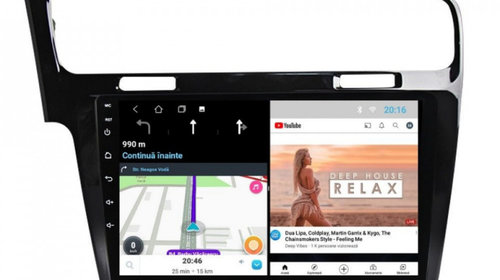Navigatie dedicata cu Android VW Golf VII 2012 - 2019, negru, 2GB RAM, Radio GPS Dual Zone, Display HD IPS 10" Touchscreen, Internet Wi-Fi, Bluetooth, MirrorLink, USB, Waze
