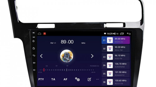 Navigatie dedicata cu Android VW Golf VII 2012 - 2019, negru, 4GB RAM, Radio GPS Dual Zone, Display HD IPS 10" Touchscreen, Internet Wi-Fi si slot SIM 4G, Bluetooth, MirrorLink, USB, Waze