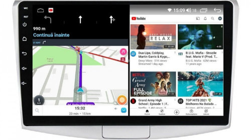 Navigatie dedicata cu Android VW Passat B6 / B7 2005 - 2015, 6GB RAM, Radio GPS Dual Zone, Display HD IPS 10" Touchscreen, Internet Wi-Fi si slot SIM 4G, Bluetooth, MirrorLink, USB, Waze