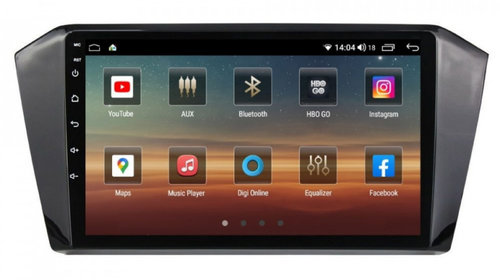 Navigatie dedicata cu Android VW Passat B8 dupa 2015, 6GB RAM, Radio GPS Dual Zone, Display HD IPS 10" Touchscreen, Internet Wi-Fi si slot SIM 4G, Bluetooth, MirrorLink, USB, Waze