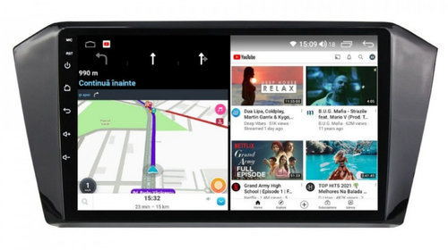 Navigatie dedicata cu Android VW Passat B8 dupa 2015, 6GB RAM, Radio GPS Dual Zone, Display HD IPS 10" Touchscreen, Internet Wi-Fi si slot SIM 4G, Bluetooth, MirrorLink, USB, Waze