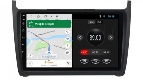 Navigatie dedicata cu Android VW Polo 6R 2009 - 2018, 1GB RAM, Radio GPS Dual Zone, Display HD IPS 9" Touchscreen, Internet Wi-Fi, Bluetooth, MirrorLink, USB, Waze