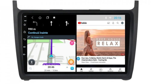 Navigatie dedicata cu Android VW Polo 6R 2009 - 2018, 1GB RAM, Radio GPS Dual Zone, Display HD IPS 9" Touchscreen, Internet Wi-Fi, Bluetooth, MirrorLink, USB, Waze