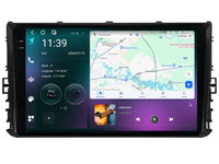 Navigatie dedicata cu Android VW T-Cross dupa 2018, 12GB RAM, Radio GPS Dual Zone, Display 2K QLED 9.5" Touchscreen, Internet Wi-Fi si slot SIM 4G, Bluetooth, MirrorLink, USB, Waze