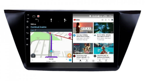 Navigatie dedicata cu Android VW Touran III dupa 2015, 8GB RAM, Radio GPS Dual Zone, Display HD IPS 10" Touchscreen, Internet Wi-Fi si slot SIM 4G, Bluetooth, MirrorLink, USB, Waze