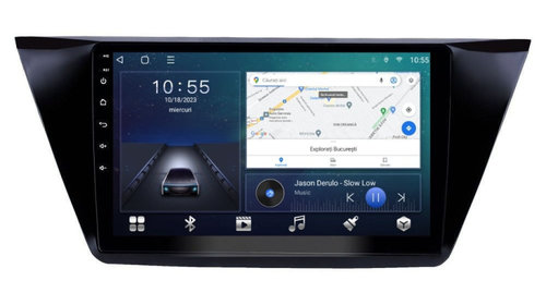 Navigatie dedicata cu Android VW Touran III dupa 2015, 3GB RAM, Radio GPS Dual Zone, Display HD IPS 10" Touchscreen, Internet Wi-Fi si slot SIM 4G, Bluetooth, MirrorLink, USB, Waze