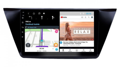 Navigatie dedicata cu Android VW Touran III dupa 2015, 1GB RAM, Radio GPS Dual Zone, Display HD IPS 10" Touchscreen, Internet Wi-Fi, Bluetooth, MirrorLink, USB, Waze