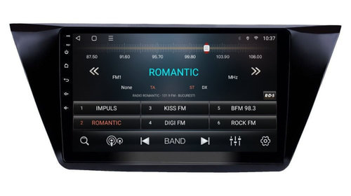Navigatie dedicata cu Android VW Touran III dupa 2015, 3GB RAM, Radio GPS Dual Zone, Display HD IPS 10" Touchscreen, Internet Wi-Fi si slot SIM 4G, Bluetooth, MirrorLink, USB, Waze