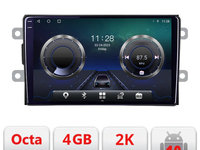 Navigatie dedicata Dacia dupa 2012 C-Dacia Android Octa Core Ecran 2K QLED GPS 4G 4+32GB 360 KIT-Dacia+EDT-E409-2K