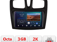 Navigatie dedicata Dacia Sandero 2012-2020 var B Android Ecran 2K QLED octa core 3+32 carplay android auto kit-sandero-variantb+EDT-E309V3-2K