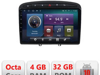 Navigatie dedicata Edonav Peugeot 308 C-038,QLED,Octacore,4 Gb RAM,32 Gb Hdd,360,4G,DSP,GPS,Bluetooth