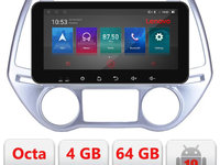 Navigatie dedicata Hyundai I20 2011-2014 manual si automat Android radio gps internet Lenovo Octa Core 4+64 LTE ecran de 10.33' wide Kit-i20-2012+EDT-E511-pro