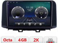 Navigatie dedicata Hyundai Kona C-1058 Android Octa Core Ecran 2K QLED GPS 4G 4+32GB 360 KIT-1058+EDT-E410-2K