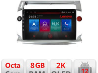 Navigatie dedicata Lenovo Citroen C4 M-088 Octacore, 8 Gb RAM, 128 Gb Hdd, 4G, Qled 2K, DSP, Carplay AA, 360,Bluetooth