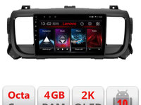 Navigatie dedicata Lenovo Citroen Jumpy Toyota Proace Peugeot Traveller L-jumpy16, Octacore, 4Gb RAM, 64Gb Hdd, 4G, QLED 2K, DSP, Carplay, Bluetooth