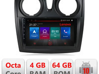 Navigatie dedicata Lenovo Dacia Sandero Logan 2012-2020 E-sandero, Octacore, 4Gb RAM, 64Gb Hdd, 4G, Qled, 360, DSP, Carplay,Bluetooth