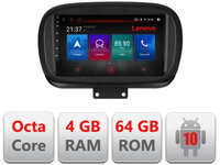 Navigatie dedicata Lenovo Fiat 500 2014- E-539, Octacore, 4Gb RAM, 64Gb Hdd, 4G, Qled, 360, DSP, Carplay,Bluetooth