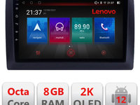 Navigatie dedicata Lenovo Fiat Stilo M-STILO Octacore, 8 Gb RAM, 128 Gb Hdd, 4G, Qled 2K, DSP, Carplay AA, 360,Bluetooth