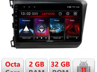 Navigatie dedicata Lenovo Honda Civic 2012-2015 D-132, Octacore Qualcomm, 2Gb RAM, 32Gb Hdd, 4G, Qled, DSP, Carplay, Bluetooth