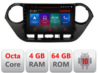 Navigatie dedicata Lenovo Hyundai I10 2013-2019 E-HY38, Octacore, 4Gb RAM, 64Gb Hdd, 4G, Qled, 360, DSP, Carplay,Bluetooth