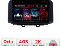 Navigatie dedicata Lenovo Hyundai Kona L-1058, Octacore, 4Gb RAM, 64Gb Hdd, 4G, QLED 2K, DSP, Carplay, Bluetooth
