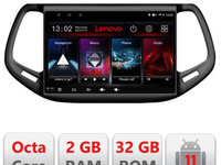 Navigatie dedicata Lenovo Jeep Compass 2017 D-732, Octacore Qualcomm, 2Gb RAM, 32Gb Hdd, 4G, Qled, DSP, Carplay, Bluetooth