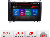 Navigatie dedicata Lenovo Mercedes VW M-068 Octacore, 8 Gb RAM, 128 Gb Hdd, 4G, Qled 2K, DSP, Carplay AA, 360,Bluetooth