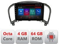 Navigatie dedicata Lenovo Nissan Juke 2010-2015 E-JUKE, Octacore, 4Gb RAM, 64Gb Hdd, 4G, Qled, 360, DSP, Carplay,Bluetooth