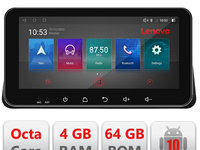 Navigatie dedicata Lenovo Nissan Micra 2014-2019 Android radio gps internet octa core 4+64, Ecran QLED 10.33", Octacore, 4Gb RAM, 64Gb Memorie, 4G, 360, DSP, Carplay,Bluetooth